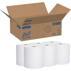Scott® Essential Universal High-Capacity Hard Roll Towels (01005), 1.5" Core, White