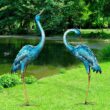 Kircust Garden Sculpture & Statues, Blue Heron Lawn Ornaments Standing Metal Crane Yard Art Large Size Bird Decoy, Set of 2 Kircust Garden Sculpture & Statues, Blue Heron Lawn Ornaments Standing Metal Crane Yard Art Large Size Bird Decoy for Outdoor Lawn Backyard Porch Patio Decoration, Set of 2 - 6