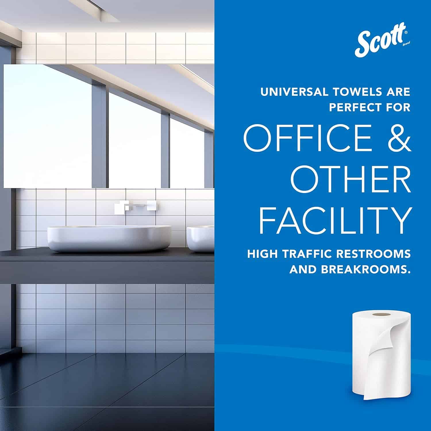 Scott® Essential Universal High-Capacity Hard Roll Towels (01005), 1.5" Core, White Scott® Essential Universal High-Capacity Hard Roll Towels (01005), with Absorbency Pockets™, 1.5" Core, White, (1,000'/Roll, 6 Rolls/Case, 6,000'/Case) - 4