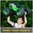Monster Jam, Official Mega Grave Digger All-Terrain Remote Control Monster Truck, Over 2 Ft. Tall, 1:6 Scale