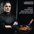 YOSUKATA Carbon Steel Wok Pan - 14 “ Woks and Stir Fry Pans - Black Steel Wok