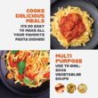 Gotham Steel 5 Quart Stock Multipurpose Pasta Pot with Strainer Lid & Twist and Lock Handles