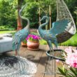 Oritty 33-37 Inch Metal Crane Garden Statue Décor, Bird Garden Sculpture & Statues, Set of 2 Oritty 33-37 Inch Metal Crane Garden Statue Décor, Bird Garden Sculpture & Statues, Outdoor Decoration for Yard Patio Lawn Backyard Pool, Vintage Spread Wings Crane, Set of 2 - 8