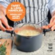 Gotham Steel 5 Quart Stock Multipurpose Pasta Pot with Strainer Lid & Twist and Lock Handles