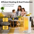 Costway 1500W Electric Space Heater Oil Filled Radiator Heater W/ Foldable Rack White - White