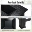 Costway 32'' 3 in 1 Outdoor Square Fire Pit Table W/ BBQ Grill, Rain Cover for Camping