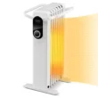 Costway 1500W Electric Space Heater Oil Filled Radiator Heater W/ Foldable Rack White - White
