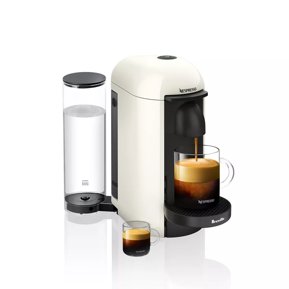 Nespresso VertuoPlus Single-Serve Coffee Maker and Espresso Machine by Breville, White Nespresso VertuoPlus Single-Serve Coffee Maker and Espresso Machine by Breville, White
