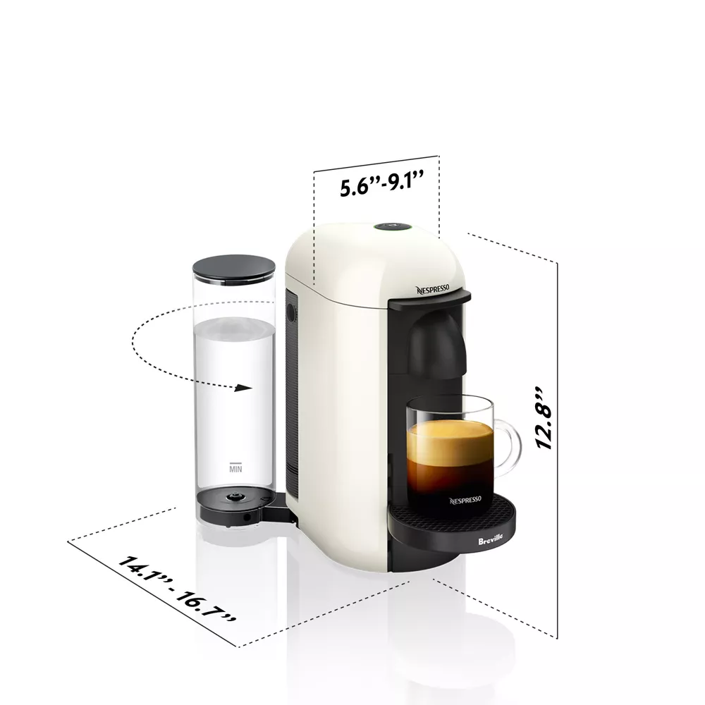 Nespresso VertuoPlus Single-Serve Coffee Maker and Espresso Machine by Breville, White Nespresso VertuoPlus Single-Serve Coffee Maker and Espresso Machine by Breville, White - Image 6
