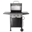 Grill Boss GBC1932M Outdoor BBQ 3 Burner Propane Gas Grill for Barbecue Cooking with Top Cover Lid, Wheels, and Side Storage Shelves, Black