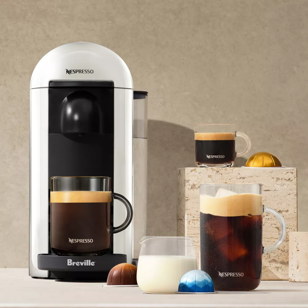 Nespresso VertuoPlus Single-Serve Coffee Maker and Espresso Machine by Breville, White Nespresso VertuoPlus Single-Serve Coffee Maker and Espresso Machine by Breville, White - Image 8
