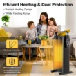 Costway 1500W Electric Space Heater Oil Filled Radiator Heater W/ Foldable Rack White - Black