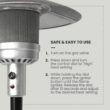 Hanover 7-ft. 48,000 BTU Steel Umbrella Propane Patio Heater in Black, HAN004BLK