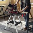 ANGELES HOME 8CK-35TL139 2.7 ft. x 2.7 ft. x 2 ft. Folding Workbench with Adjustable Height, 440 lbs. Load Capacity