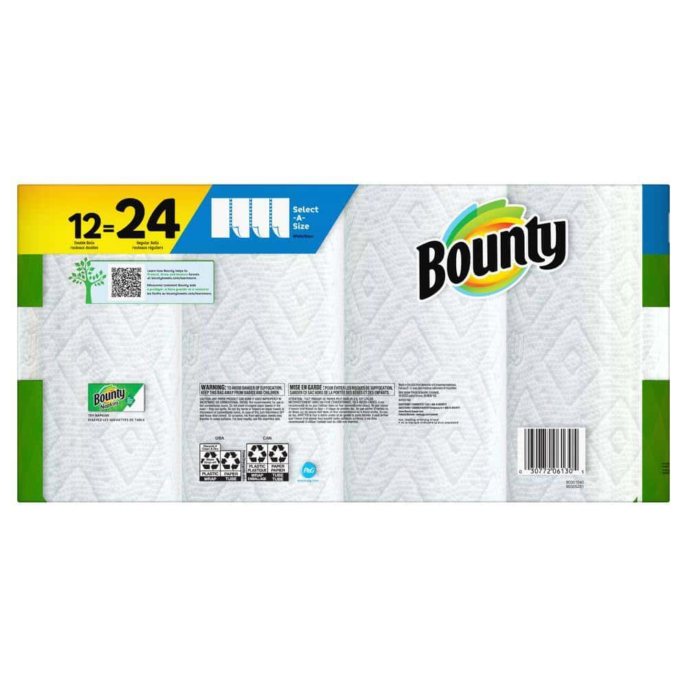 Bounty 078557165102 White, Select-A-Size Paper Towels (12 Double Rolls) (Multi-Pack of 3) Bounty 078557165102 White, Select-A-Size Paper Towels (12 Double Rolls) (Multi-Pack of 3) - Image 8