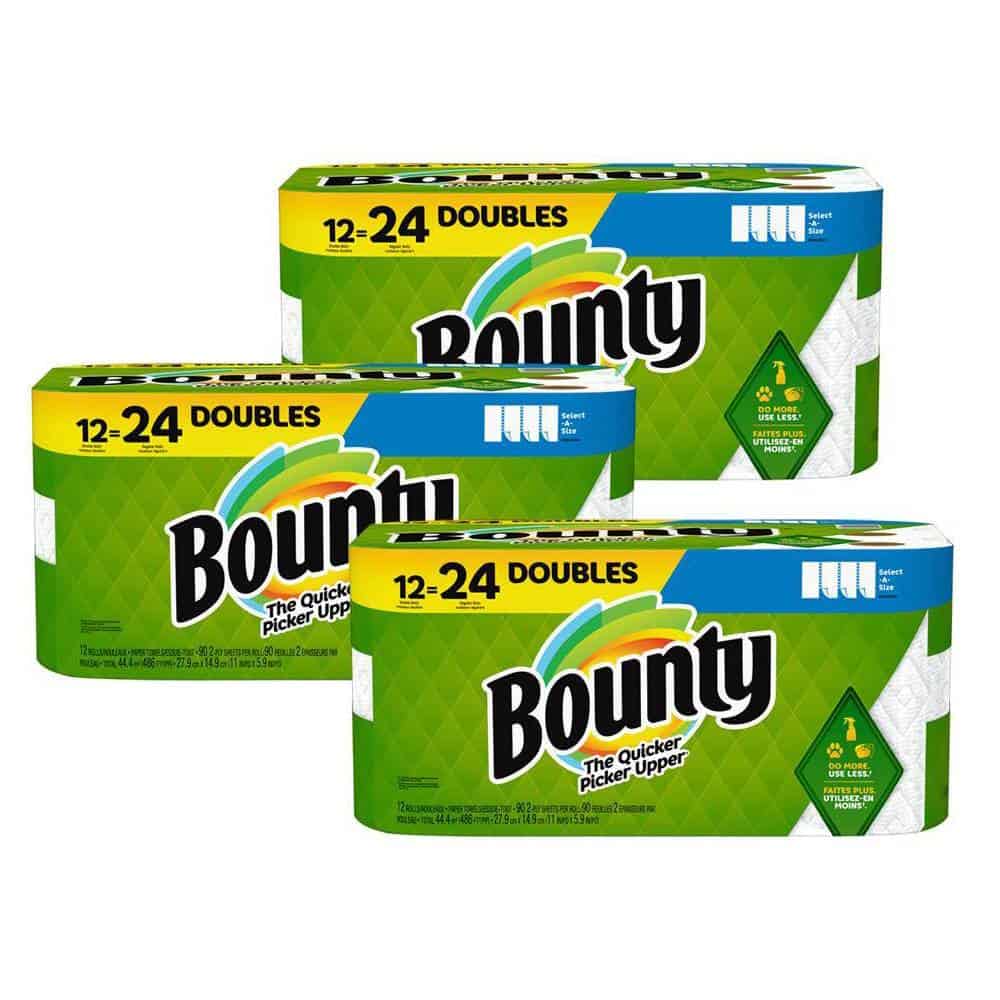 Bounty 078557165102 White, Select-A-Size Paper Towels (12 Double Rolls) (Multi-Pack of 3) Bounty 078557165102 White, Select-A-Size Paper Towels (12 Double Rolls) (Multi-Pack of 3)