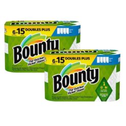 Bounty 078557165098 White, Select-A-Size Paper Towels (6 Double Plus Rolls) (Multi-Pack of 2)