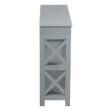 Costway 3-Tier Console Table X-Design Sofa Entryway Table with Drawer & Shelves Gray