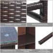 Costway 3PCS Patio Rattan Wicker Bar Table Stools Dining Set Cushioned Chairs Garden