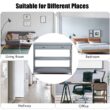 Costway 3-Tier Console Table X-Design Sofa Entryway Table with Drawer & Shelves Gray