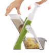 ONCE FOR ALL Safe Mandoline Food Slicer, Multi Vegetable Chopper, Potato Slicer (5 in 1 Green)