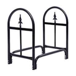 Costway 2 Feet Outdoor Heavy Duty Steel Firewood Storage Holder