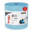 WypAll Power Clean X80 Heavy Duty Cloths (41043), Extended Use Cloths Jumbo Roll, Blue