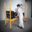 MetalTech I-CISC Jobsite 6 ft. Baker Style Rolling Scaffold Platform, 1100 lbs. Load Capacity, Steel, 6 ft. W x 6.25 ft. H x 2.5 ft. D