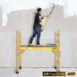 MetalTech I-CISC Jobsite 6 ft. Baker Style Rolling Scaffold Platform, 1100 lbs. Load Capacity, Steel, 6 ft. W x 6.25 ft. H x 2.5 ft. D