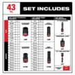 Milwaukee 49-66-7009 SHOCKWAVE 3/8 in. Drive SAE and Metric 6 Point Impact Socket Set (43-Piece)