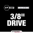 Milwaukee 49-66-7009 SHOCKWAVE 3/8 in. Drive SAE and Metric 6 Point Impact Socket Set (43-Piece)