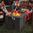 Costway 30 Inch 50000 BTU Square Propane Gas Fire Pit Table with Table Cover