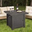 Costway 30 Inch 50000 BTU Square Propane Gas Fire Pit Table with Table Cover