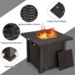 Costway 30 Inch 50000 BTU Square Propane Gas Fire Pit Table with Table Cover