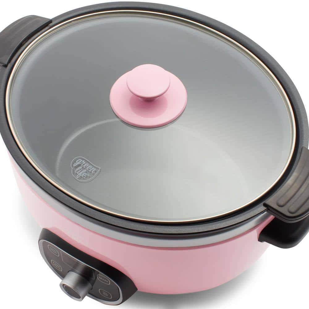 GreenLife 6 Qt. Pink Slow Cooker, Pink GreenLife 6 Qt. Pink Slow Cooker, Pink - Image 6