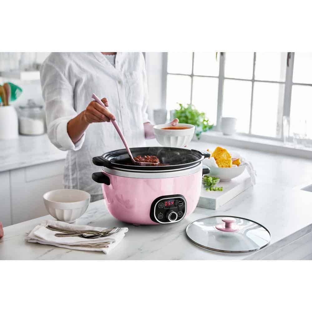 GreenLife 6 Qt. Pink Slow Cooker, Pink GreenLife 6 Qt. Pink Slow Cooker, Pink - Image 4