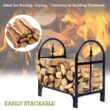 Costway 2 Feet Outdoor Heavy Duty Steel Firewood Storage Holder