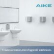 AIKE Air Wiper Compact Hand Dryer 110V 1400W Silver (with 2 Pin Plug) Model AK2630-K