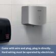 AIKE Air Wiper Compact Hand Dryer 110V 1400W Silver (with 2 Pin Plug) Model AK2630-K