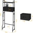 ETELI Over The Toilet Storage Cabinet with Fabric Drawers 3 Tier Bathroom Shelf Over Toilet Space Saving Behind Toilet Bathroom Organizer Black - 2