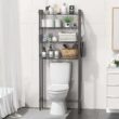 Hodonas Bathroom Organizer Over Toilet Storage, 4-Tier Toilet Shelf Bathroom Shelves Over Toilet, Gray Hodonas Bathroom Organizer Over Toilet Storage, 4-Tier Toilet Shelf Bathroom Shelves Over Toilet, Above Toilet Storage Rack Bathroom Space Saver, Gray - 5