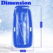Slippery Racer Downhill Sprinter Flexible Kids Toddler Plastic Cold-Resistant Toboggan Snow Sled with Pull Rope and Handles, Blue