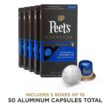 Peet's Coffee, Dark Roast Decaf Espresso Pods Compatible with Nespresso Original Machine, Decaf Ristretto Intensity 9, 50 Count