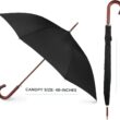 Totes Eco Auto Open Umbrella Classic Wooden J Stick Handle with Easy Grip - Windproof, Rainproof and Durable Canopy Design – Versatile Travel, Perfect for Rainy Days - 5