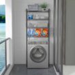 Hodonas Bathroom Organizer Over Toilet Storage, 4-Tier Toilet Shelf Bathroom Shelves Over Toilet, Gray Hodonas Bathroom Organizer Over Toilet Storage, 4-Tier Toilet Shelf Bathroom Shelves Over Toilet, Above Toilet Storage Rack Bathroom Space Saver, Gray - 6