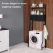 ETELI Over The Toilet Storage Cabinet with Fabric Drawers 3 Tier Bathroom Shelf Over Toilet Space Saving Behind Toilet Bathroom Organizer Black - 6