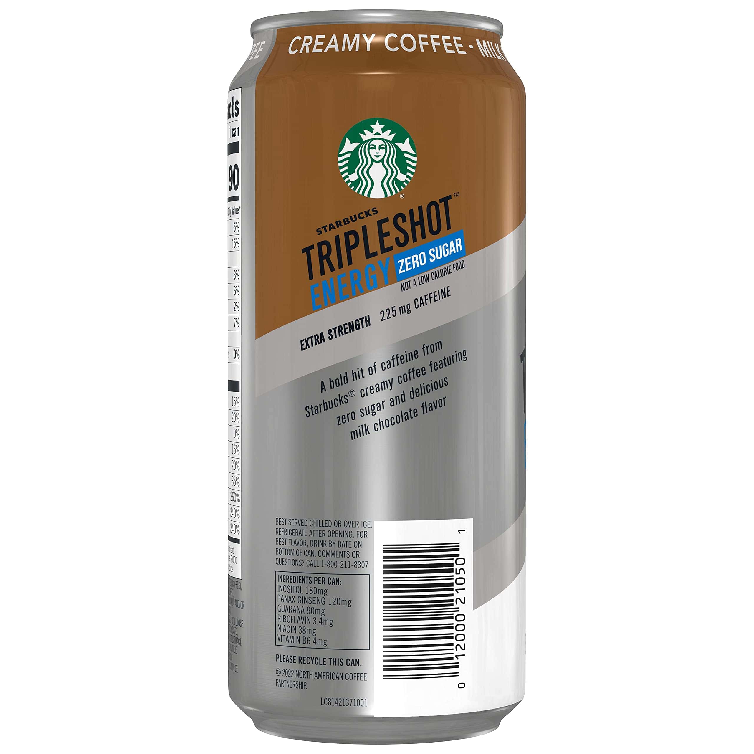 Starbucks Tripleshot Zero Sugar Energy Extra Strength Espresso Coffee Beverage, Milk Chocolate, 15 oz Cans (12 Pack), Brown Starbucks Tripleshot Zero Sugar Energy Extra Strength Espresso Coffee Beverage, Milk Chocolate, 15 oz Cans (12 Pack), Brown - Image 5