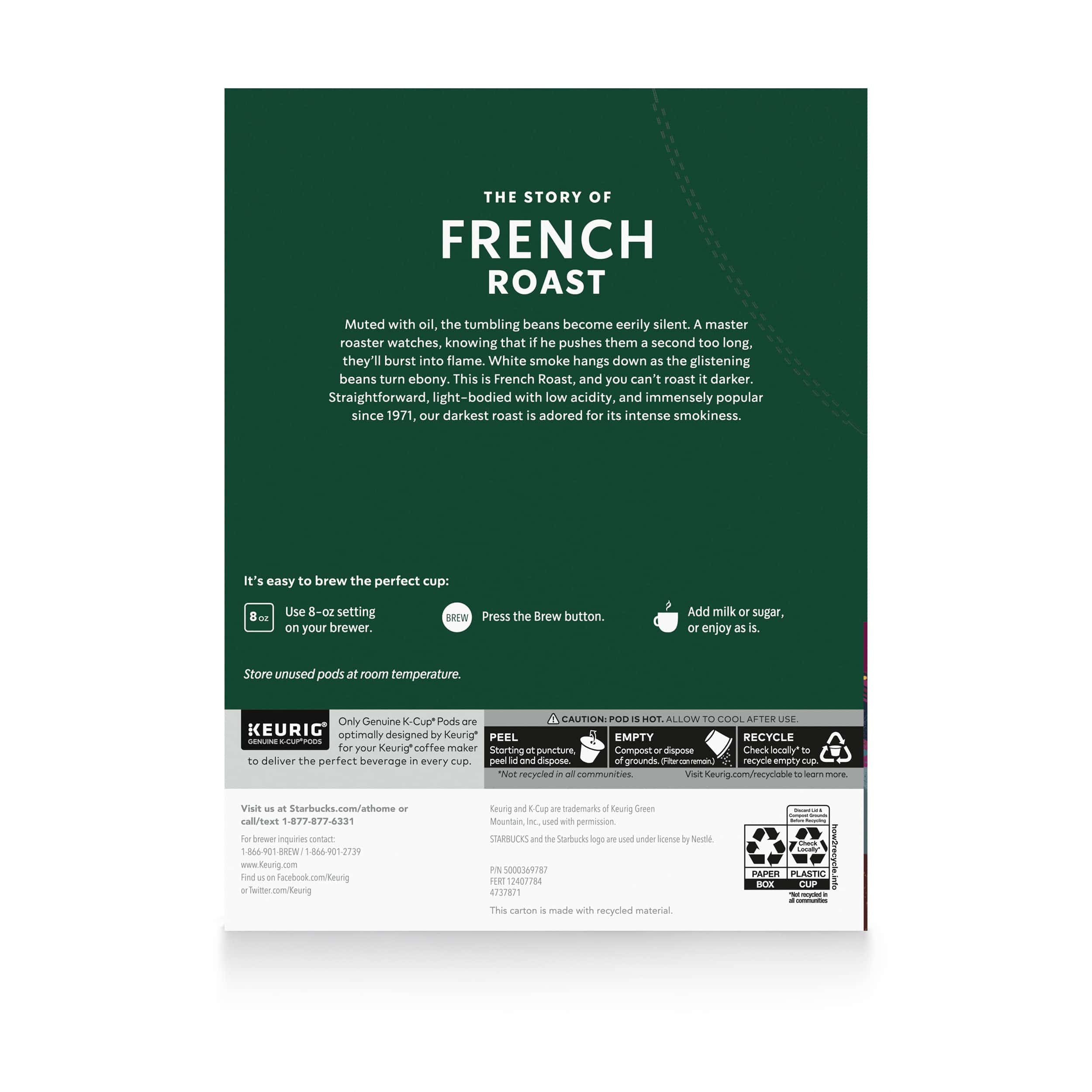Starbucks Dark Roast K-Cup Coffee Pods — French Roast for Keurig Brewers — 1 box (32 pods) Starbucks Dark Roast K-Cup Coffee Pods — French Roast for Keurig Brewers — 1 box (32 pods) - Image 2