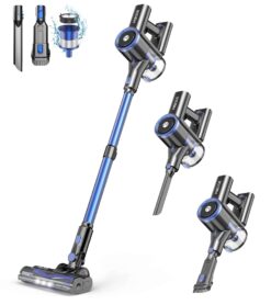 MIBODE Cordless Vacuum Cleaner, Powerful Stick Vacuum with 3 Suction Modes, Max 45Mins Runtime Rechargeable Vacuum