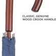 Totes Eco Auto Open Umbrella Classic Wooden J Stick Handle with Easy Grip - Windproof, Rainproof and Durable Canopy Design – Versatile Travel, Perfect for Rainy Days - 7